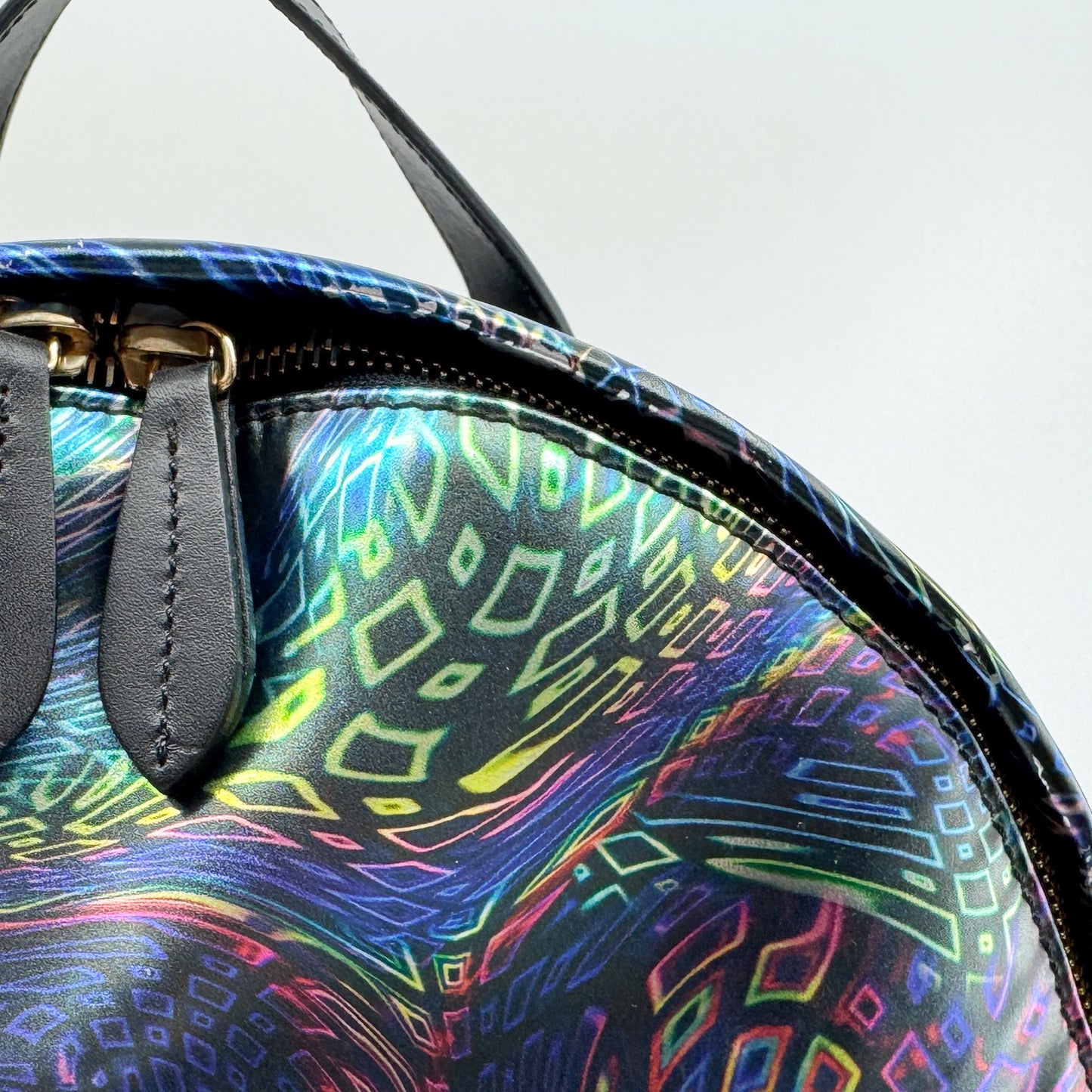 Romance Was Born X Edward Gilbert Blue Foil Print Leather Backpack Bag