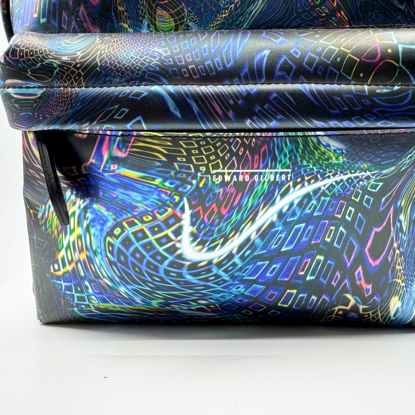 Romance Was Born X Edward Gilbert Blue Foil Print Leather Backpack Bag