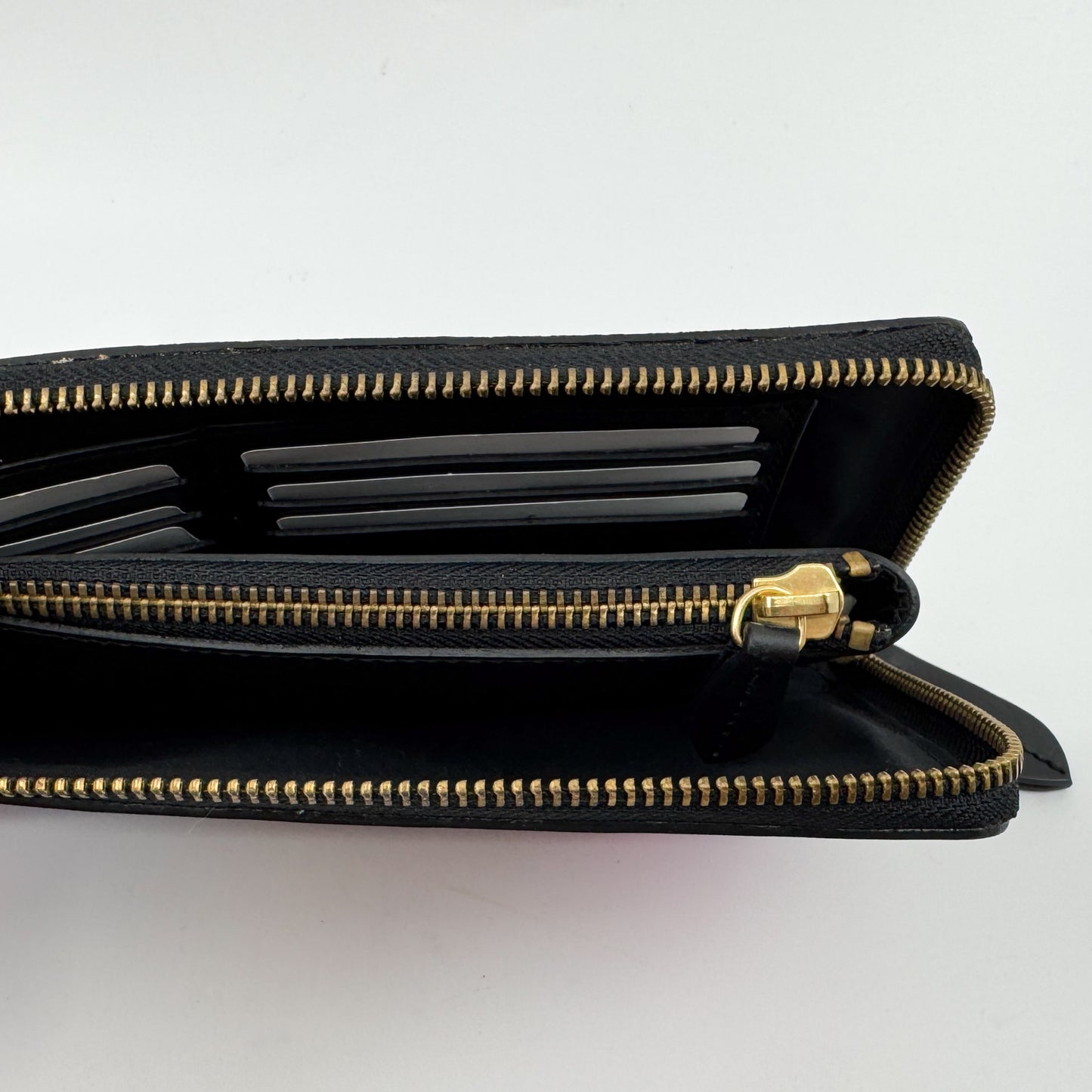 Romance Was Born X Edward Gilbert Pink Silver Foil Print Leather Zip Wallet