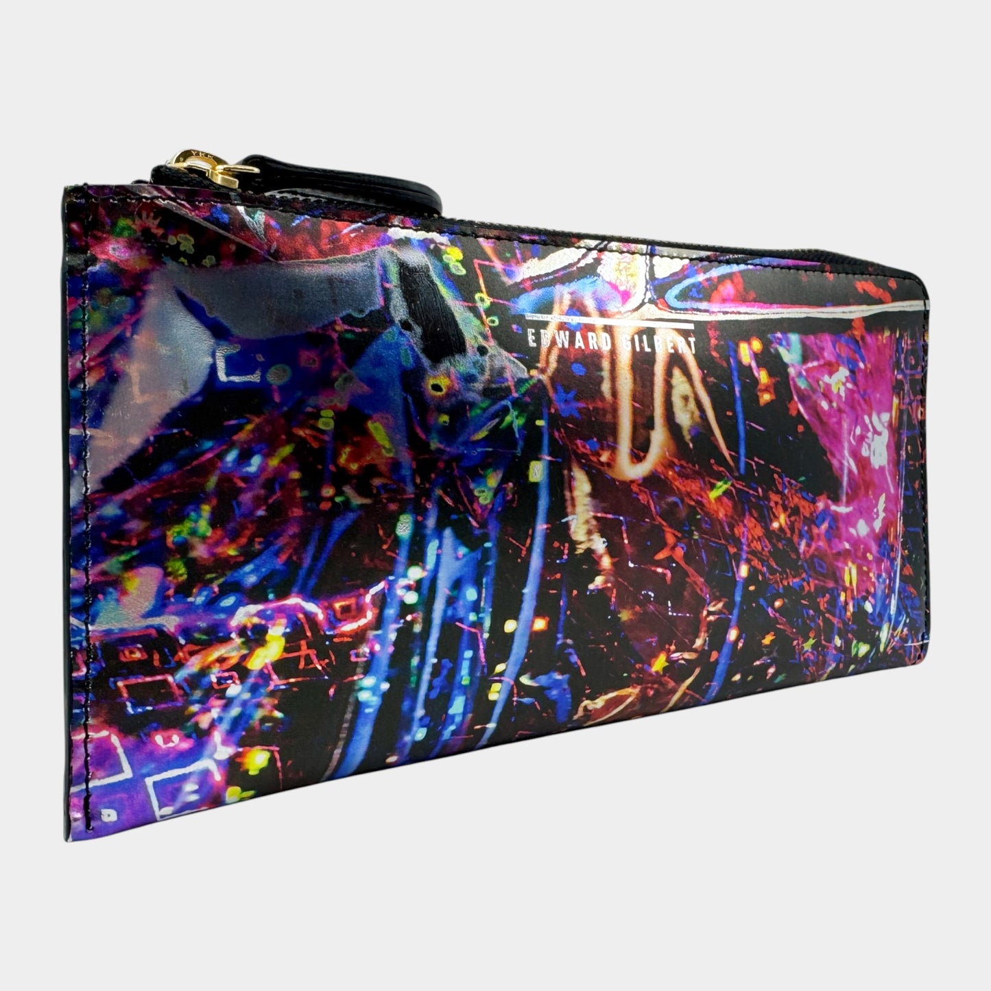 Romance Was Born X Edward Gilbert Pink Silver Foil Print Leather Zip Wallet