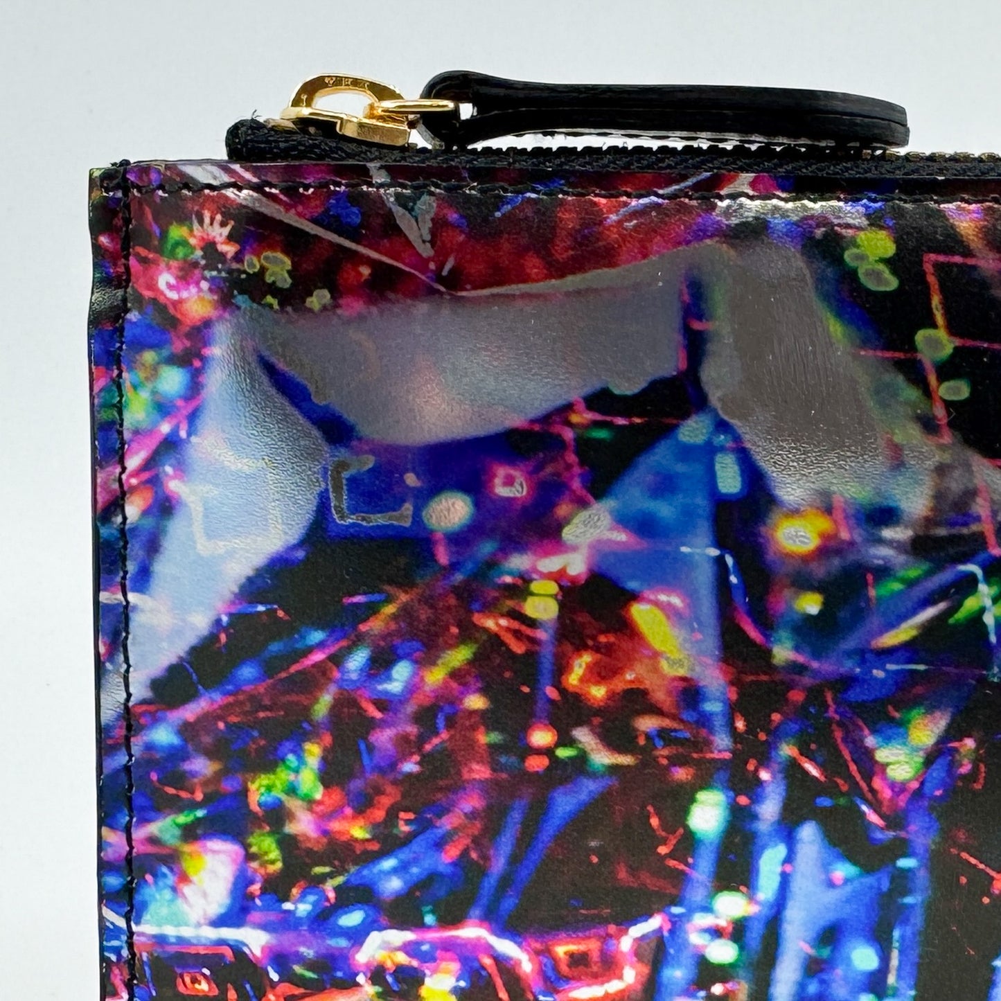 Romance Was Born X Edward Gilbert Pink Silver Foil Print Leather Zip Wallet