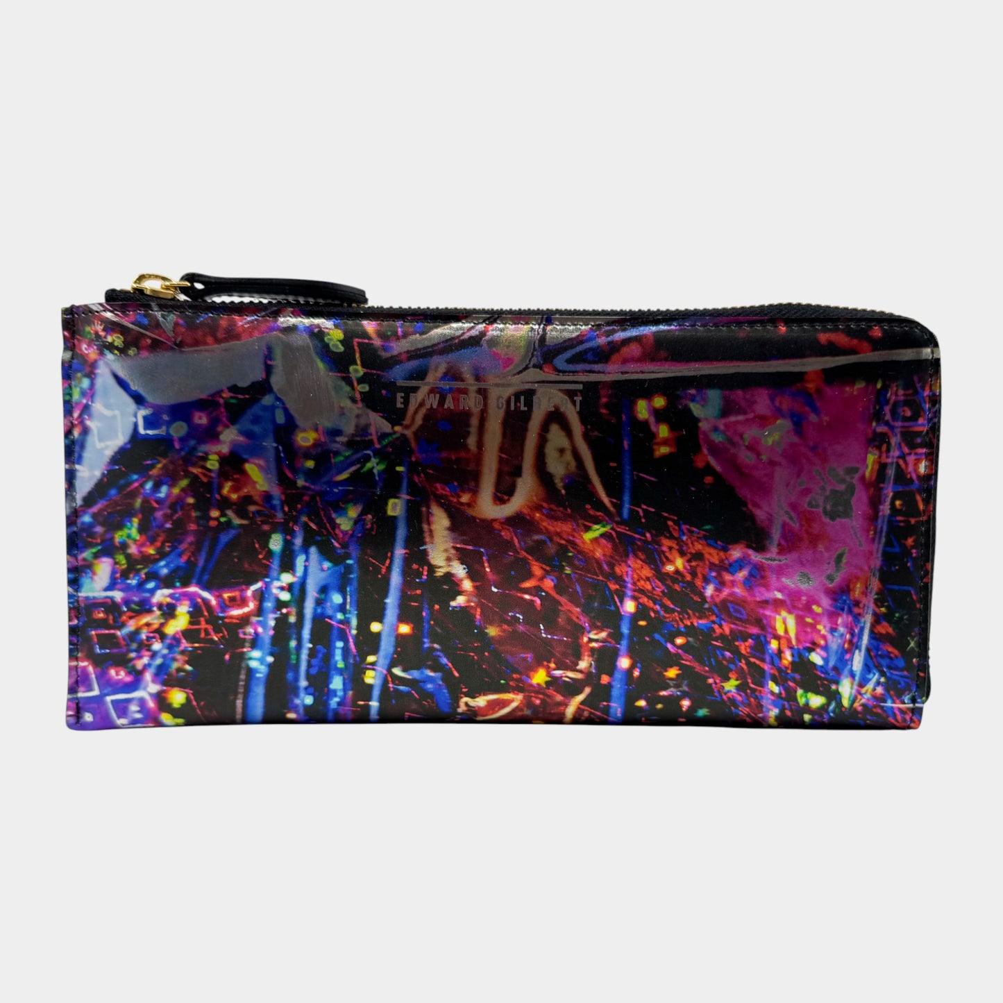 Romance Was Born X Edward Gilbert Pink Silver Foil Print Leather Zip Wallet