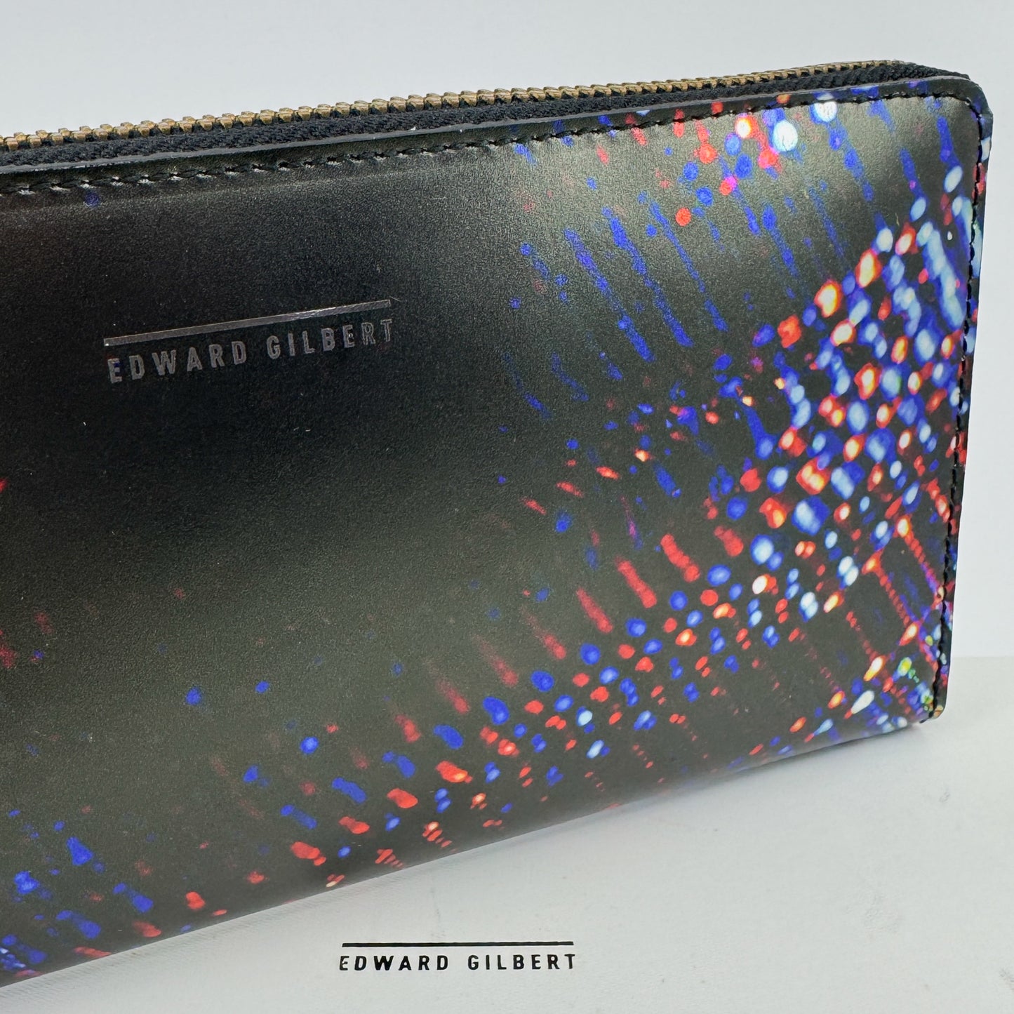 Romance Was Born X Edward Gilbert Black Red Foil Print Leather Zip Wallet