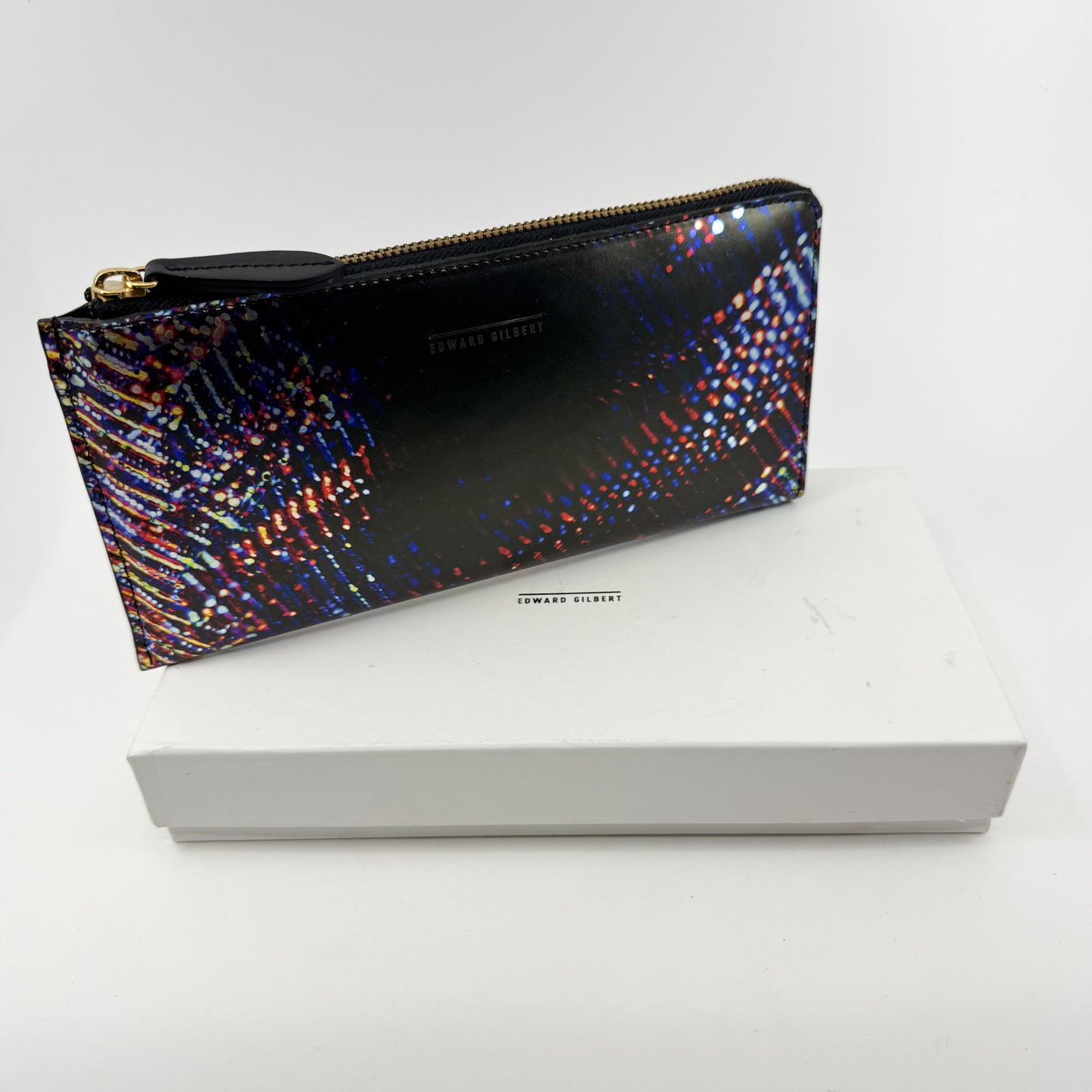 Romance Was Born X Edward Gilbert Black Red Foil Print Leather Zip Wallet