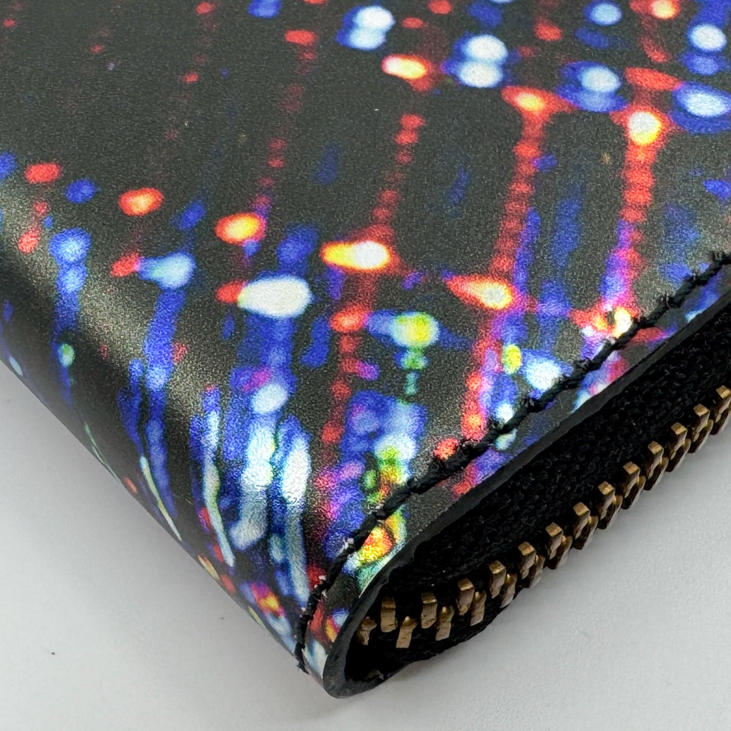 Romance Was Born X Edward Gilbert Black Red Foil Print Leather Zip Wallet