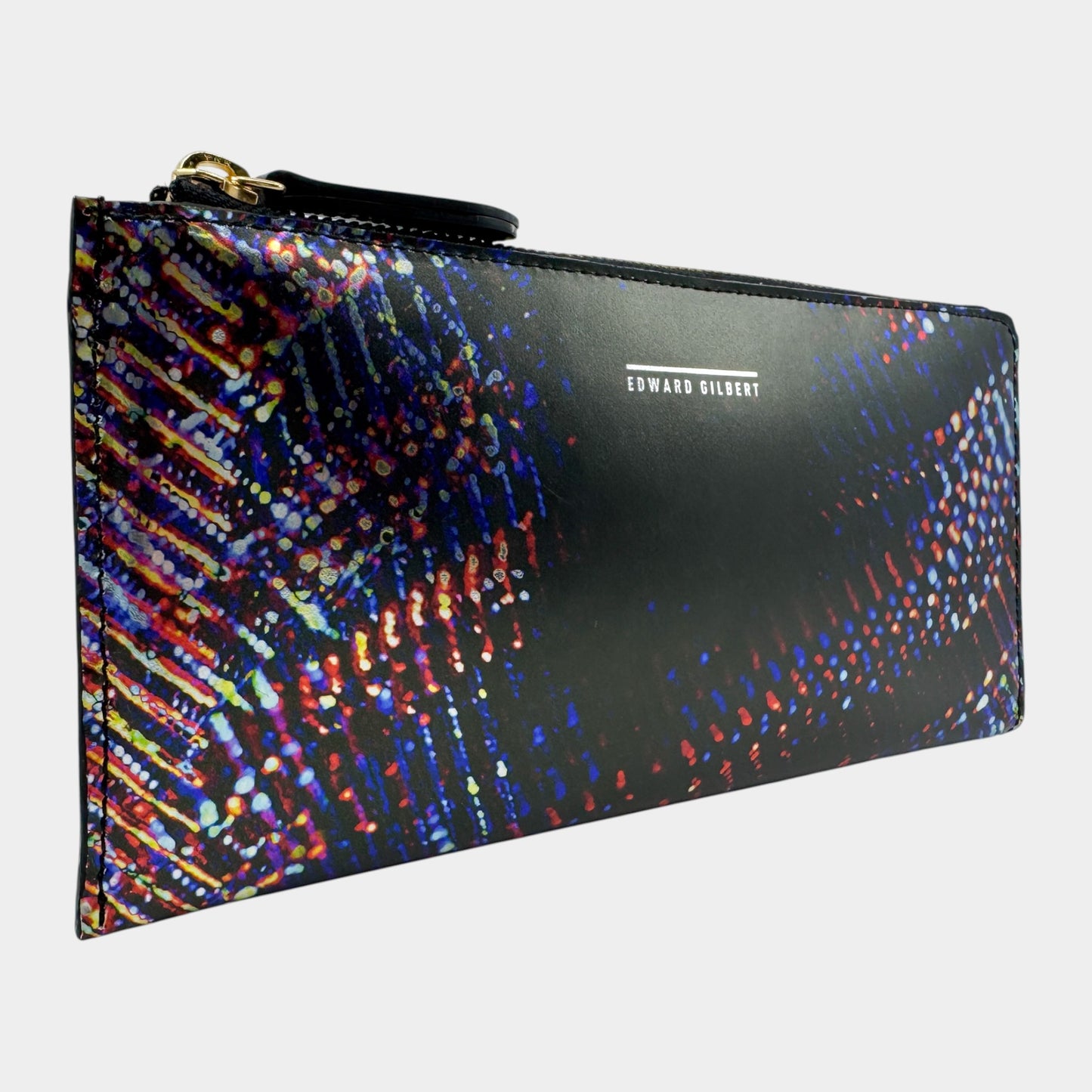 Romance Was Born X Edward Gilbert Black Red Foil Print Leather Zip Wallet