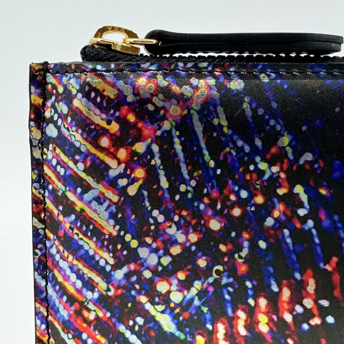 Romance Was Born X Edward Gilbert Black Red Foil Print Leather Zip Wallet