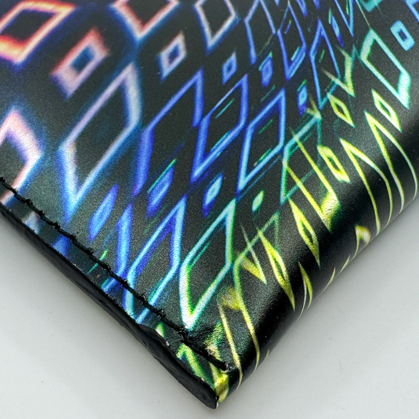 Romance Was Born X Edward Gilbert Blue Yellow Foil Print Leather Zip Wallet