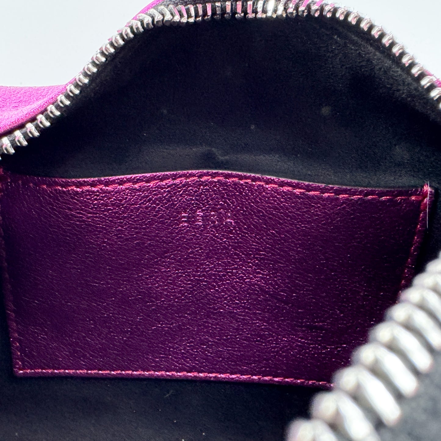 EÉRA Bright Fuchsia Metallic Pink Grainy Leather Moonbag Clutch