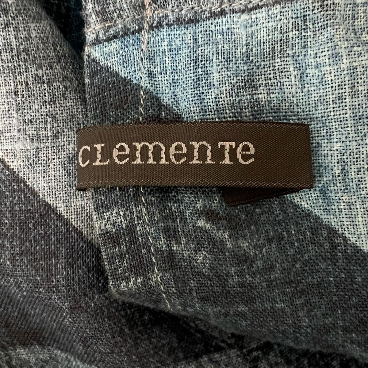 Elemente Clemente Denim Blue Linen Patchwork V Neck Top 0 ~ S ~ AU8 [NEW]