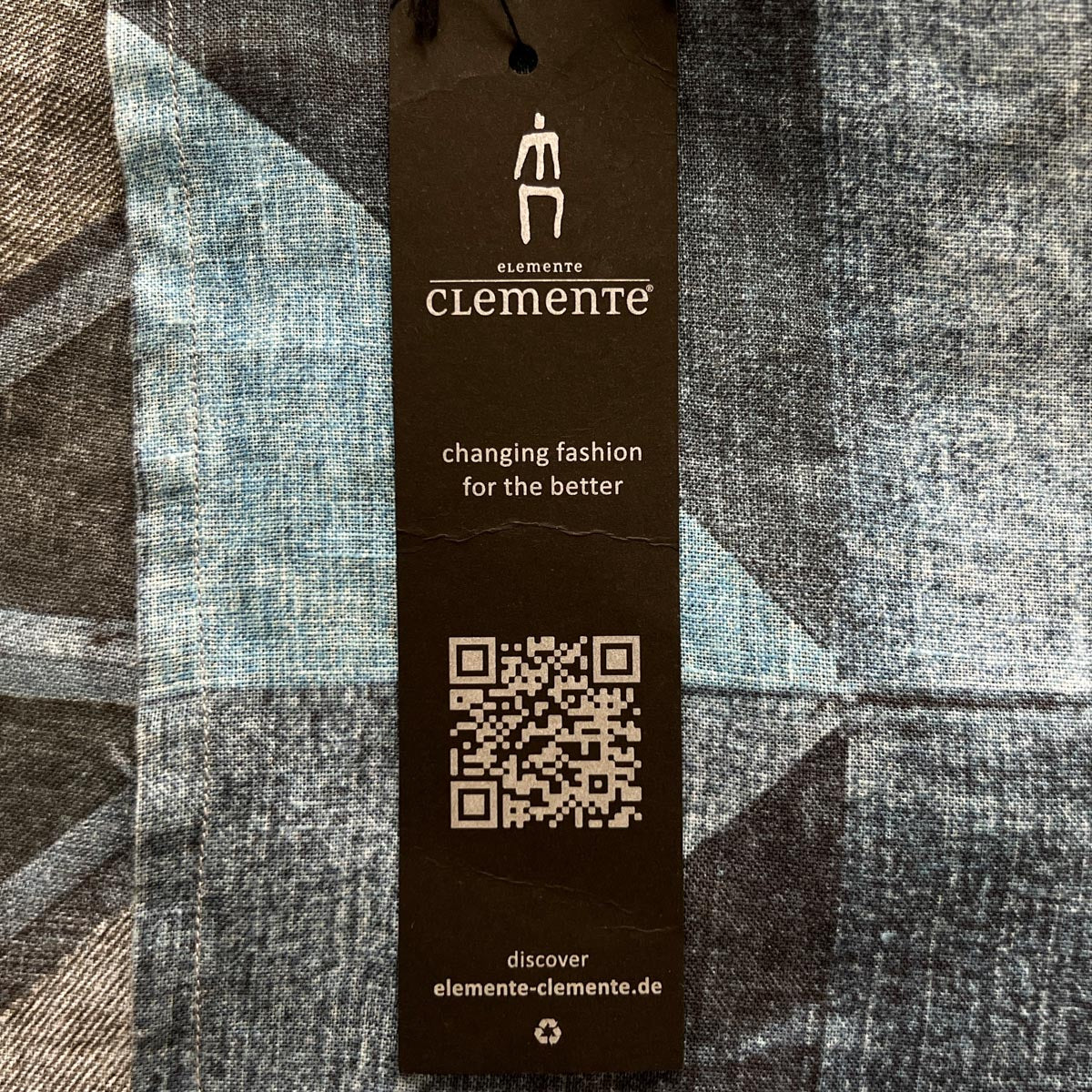Elemente Clemente Denim Blue Linen Patchwork V Neck Top 0 ~ S ~ AU8 [NEW]