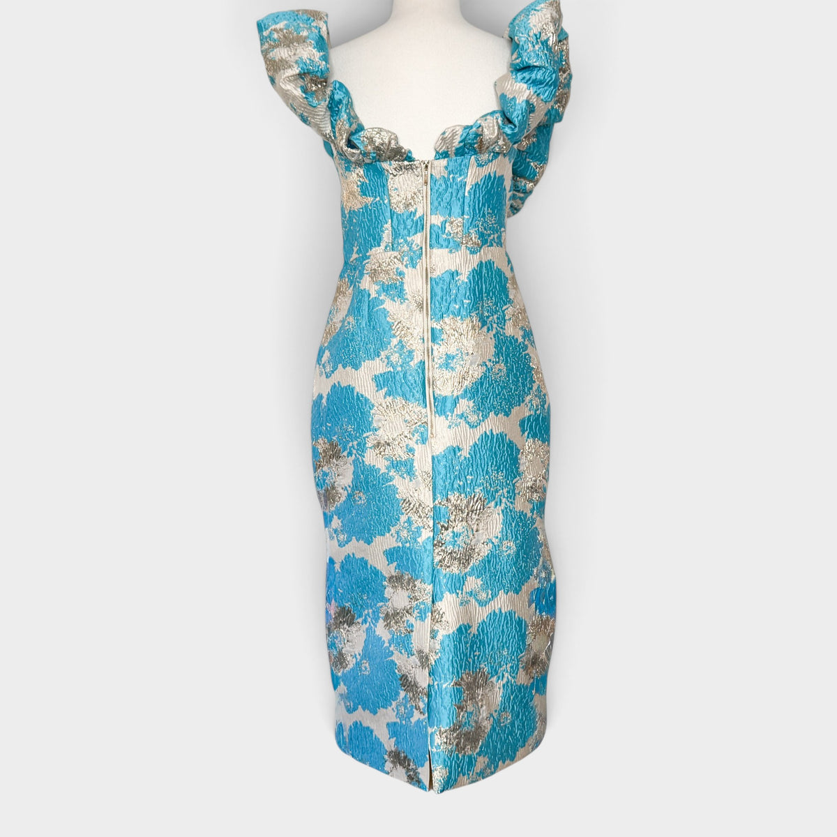 Eliya The Label Brielle Turquoise Gold Metallic Dress Medium ~ AU10