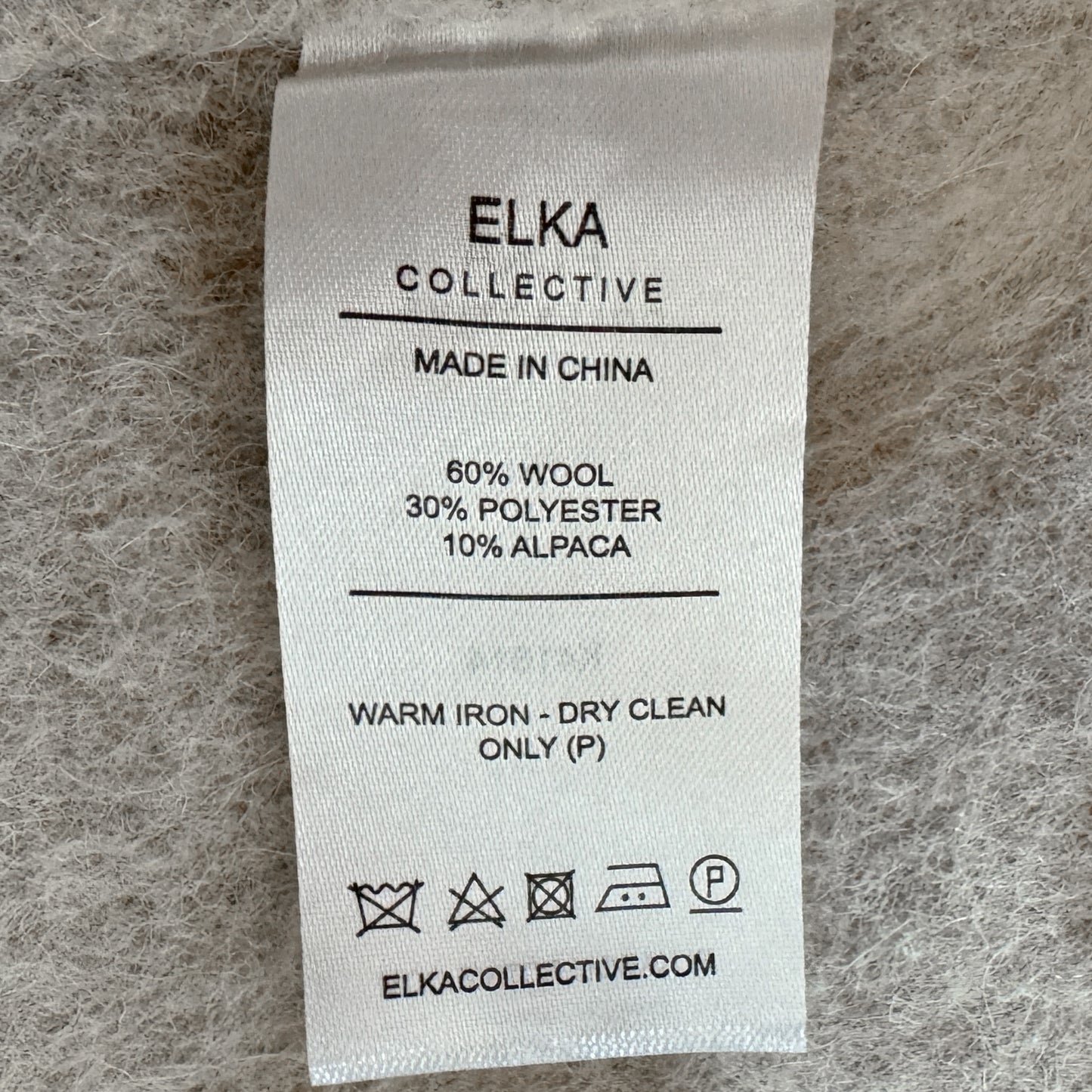 Elka Collective Cream Wool Alpaca Keiko Coat Large ~ AU12-14