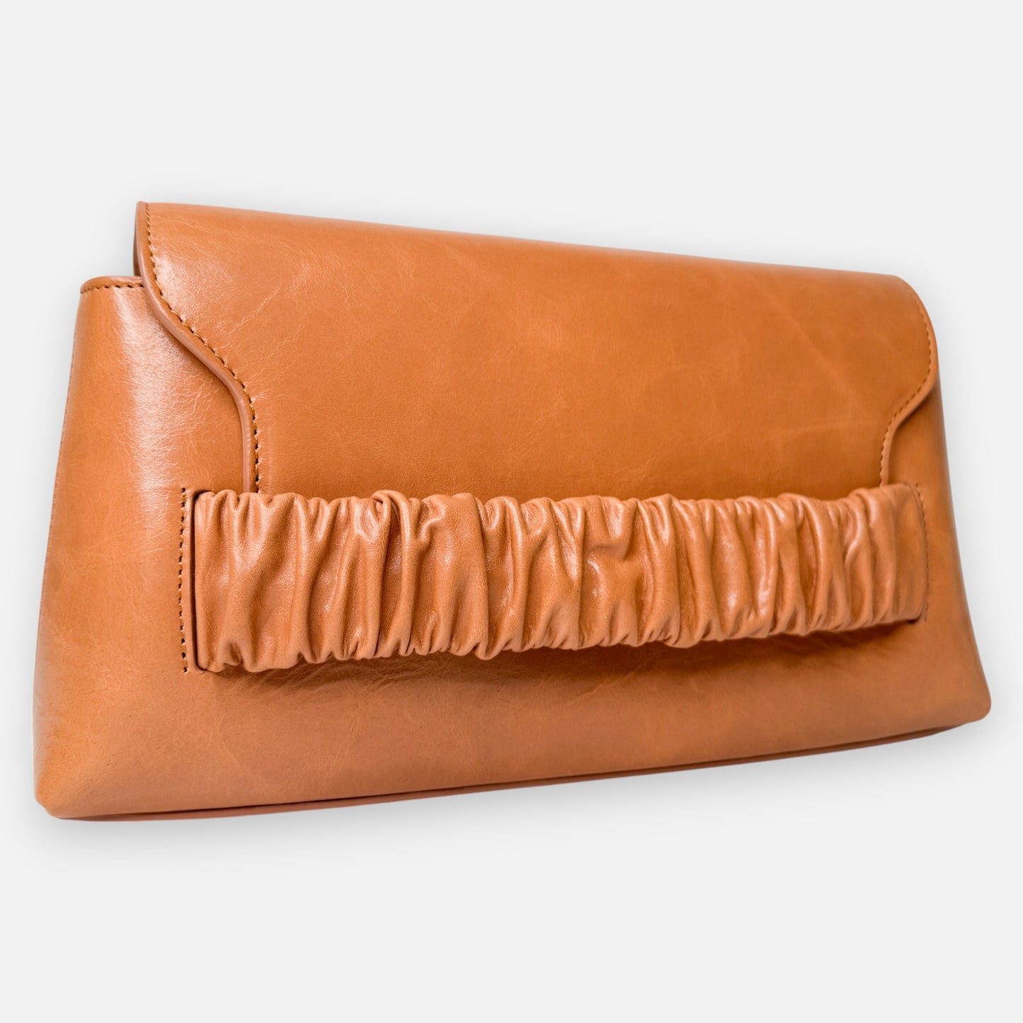 Elleme Tan Leather Chouchou Baguette Envelope Shoulder Bag