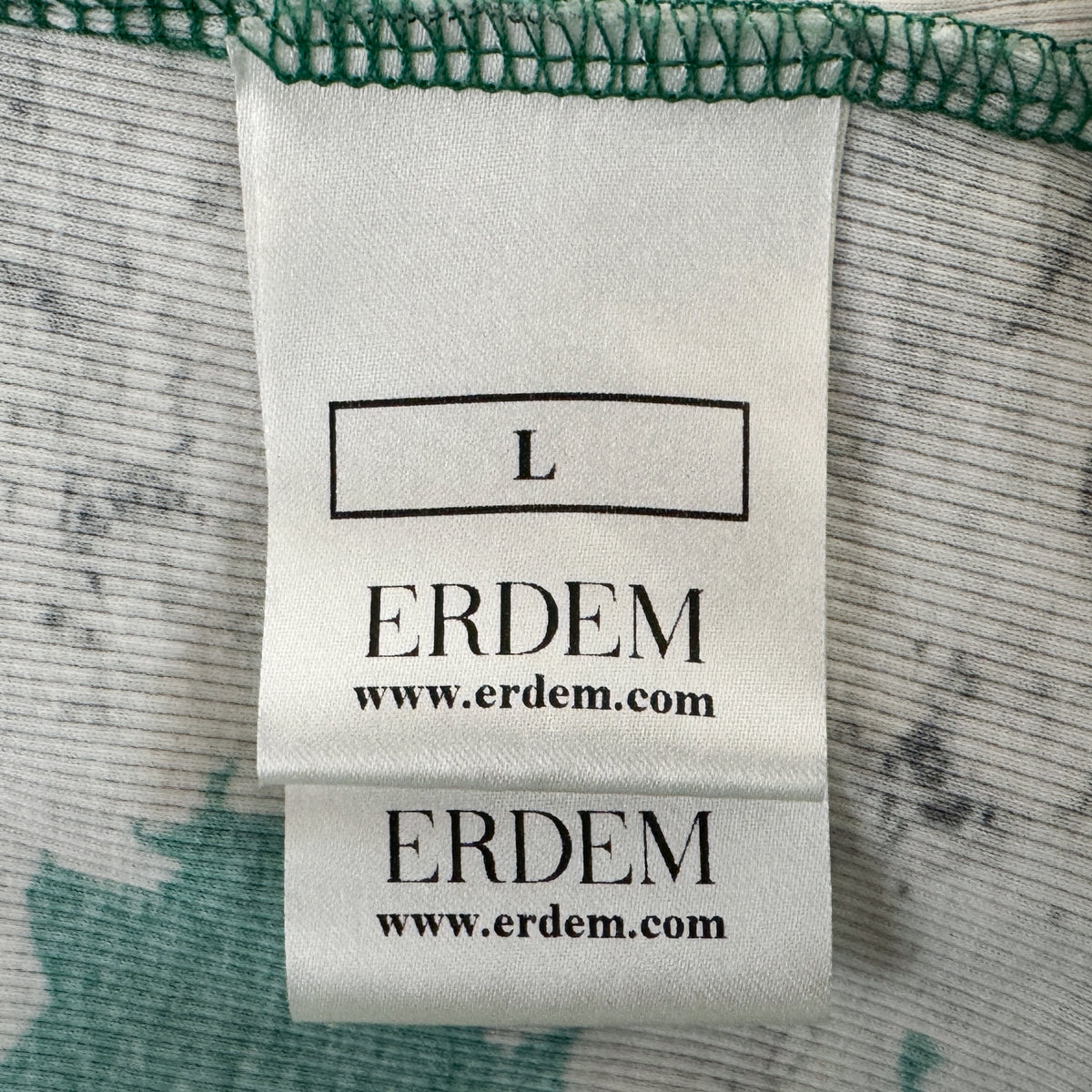 Erdem Green Floral Kelly Floral Ribbed Jersey Top Large ~ AU12-14