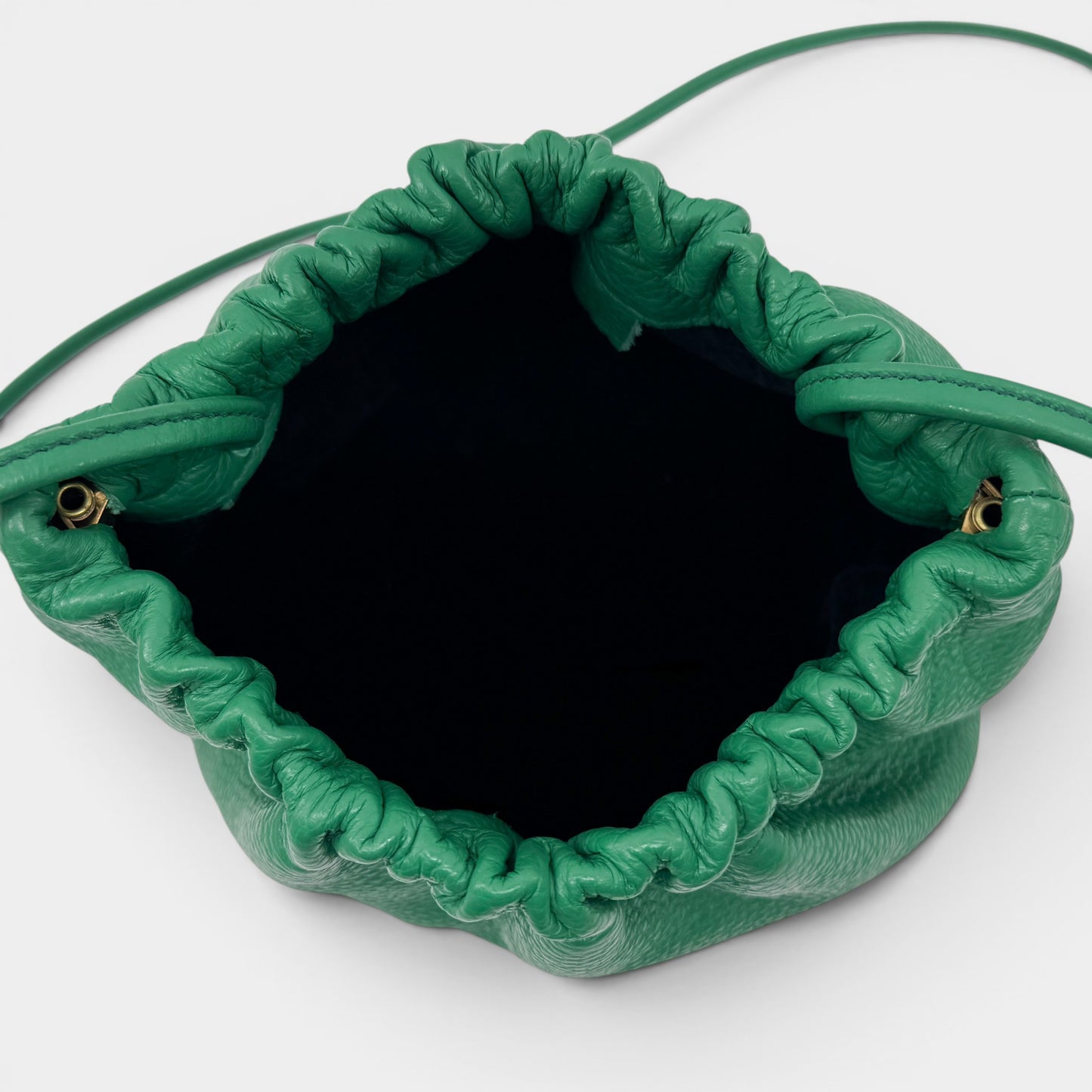 A-Esque Elf Green Grain Leather Square Crossbody & Clutch Bag