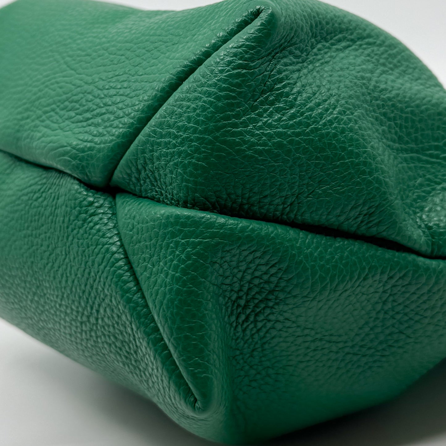 A-Esque Elf Green Grain Leather Square Crossbody & Clutch Bag