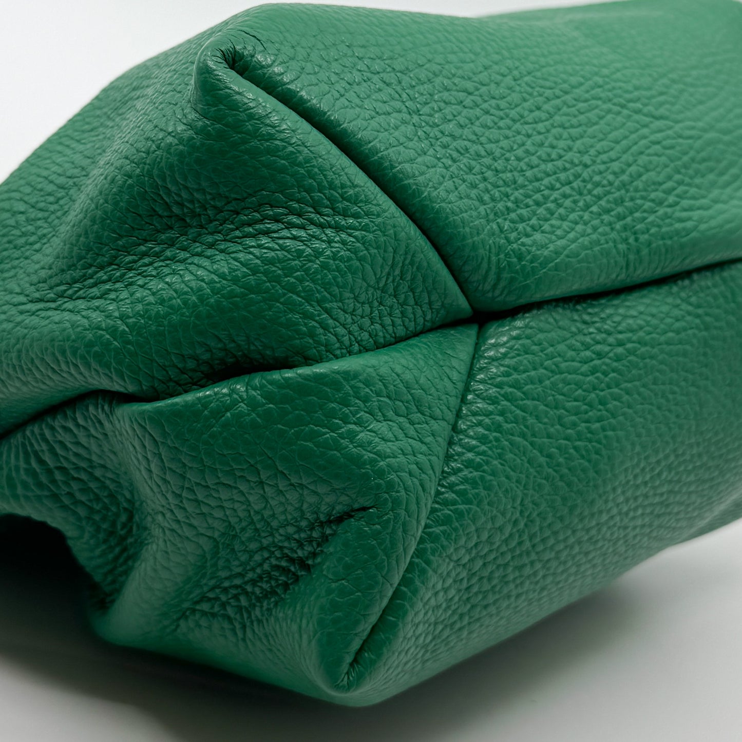 A-Esque Elf Green Grain Leather Square Crossbody & Clutch Bag