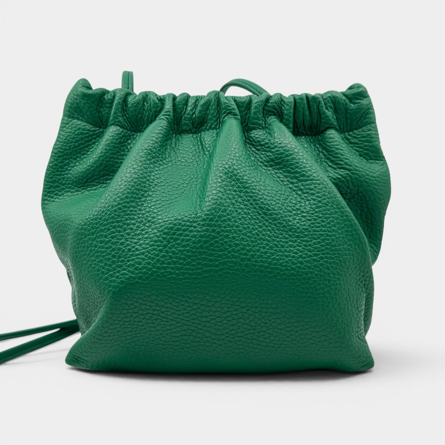 A-Esque Elf Green Grain Leather Square Crossbody & Clutch Bag