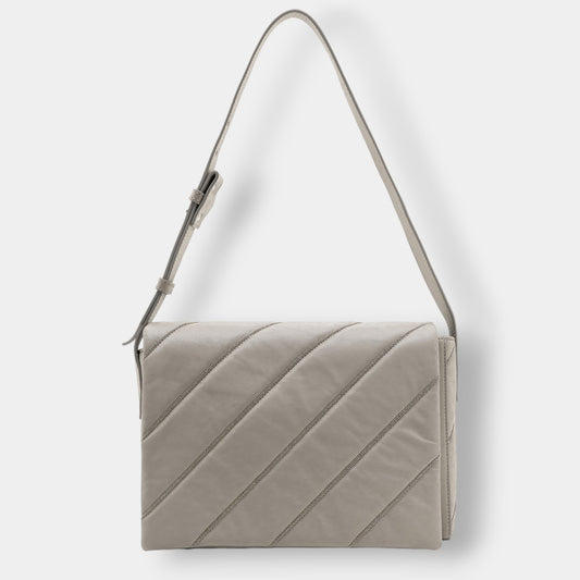 Fabiana Filippi Grey Quilted Embellished Shoulder Bag