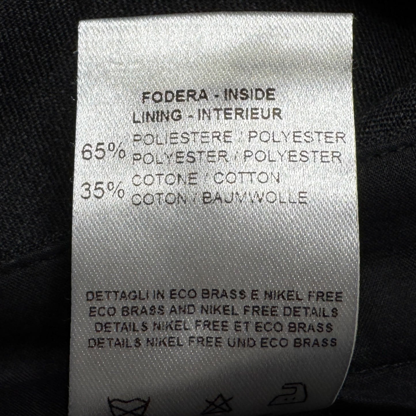 Fabiana Filippi Black Grey Wool Ankle Cuff Pants US Small ~ AU10 ~ UK10