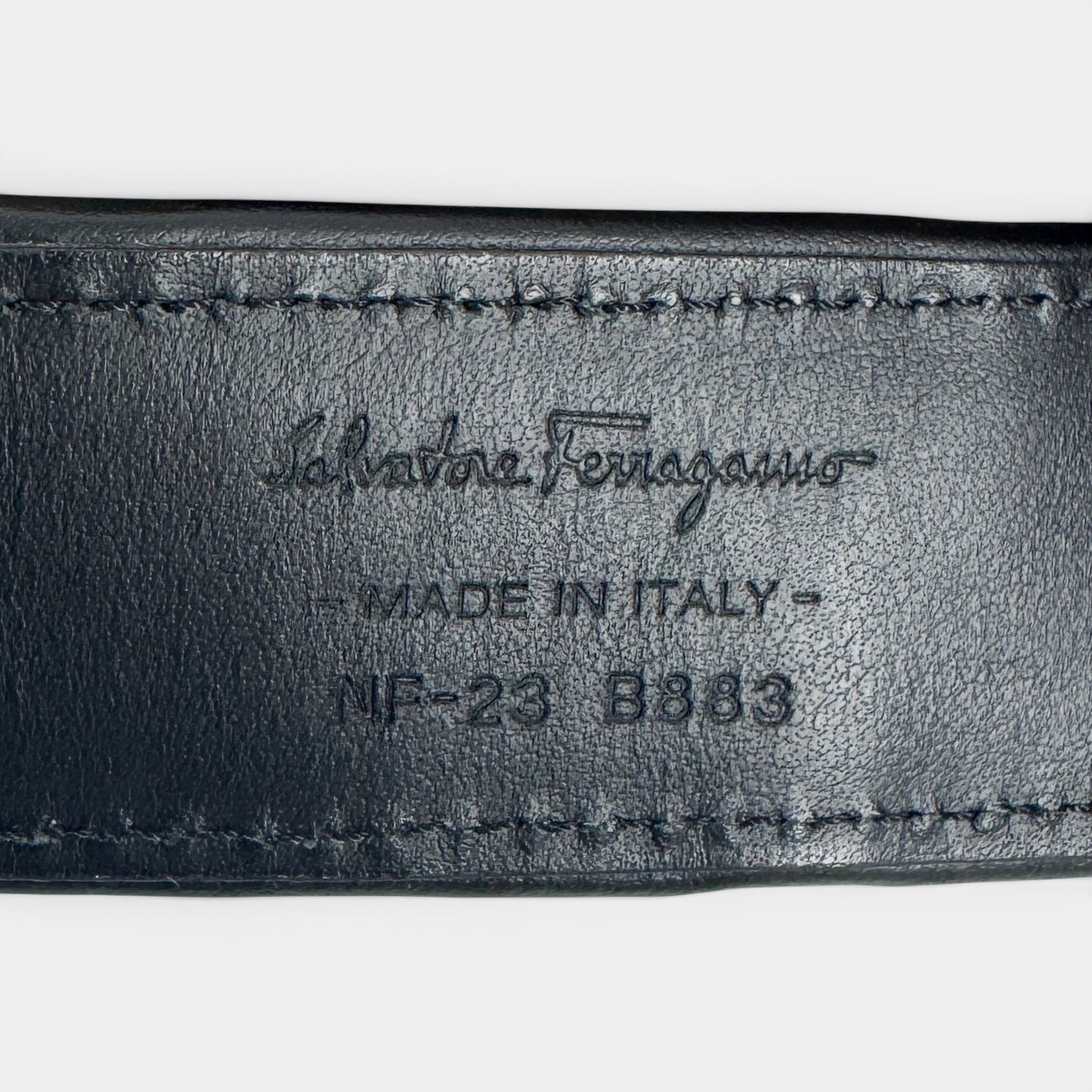Salvatore Ferragamo Black Woven Leather Gancini Belt Small ~ AU8-10
