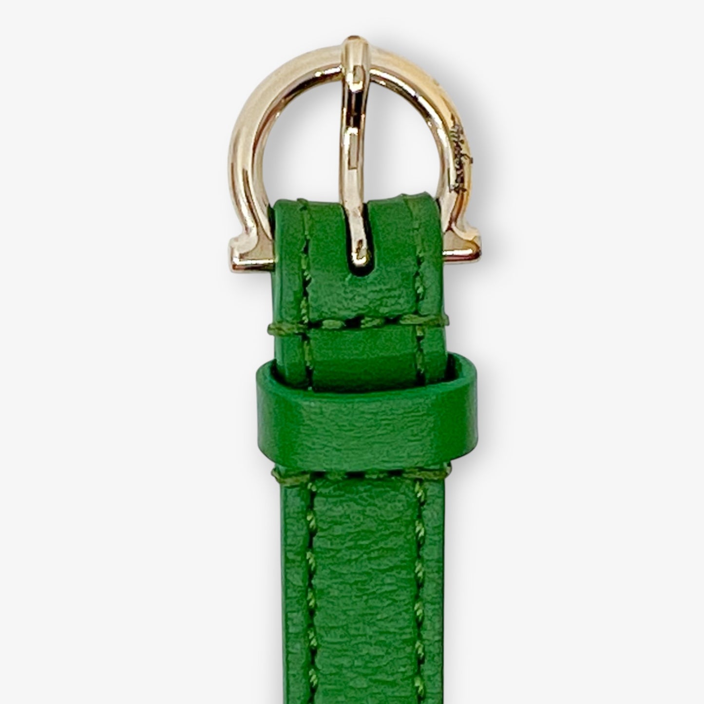 Salvatore Ferragamo Green Leather Cuff Bracelet