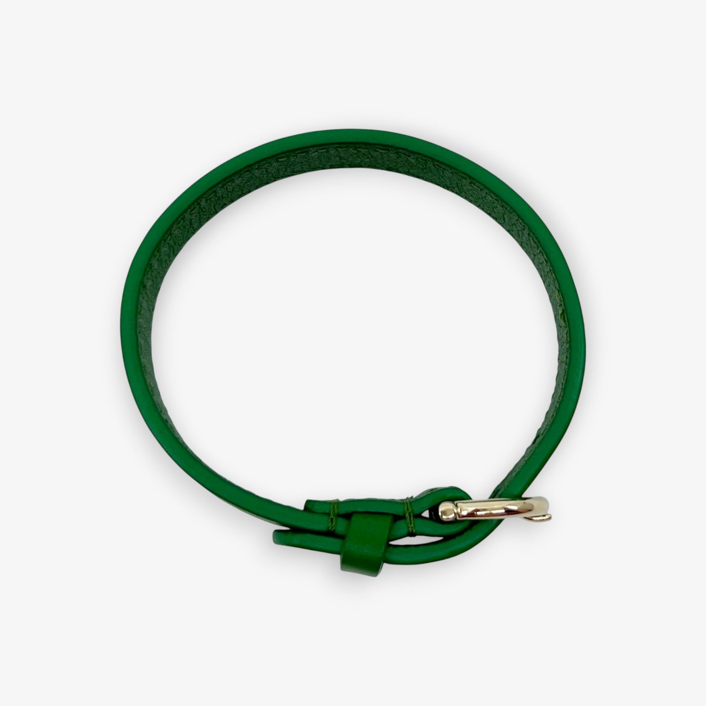 Salvatore Ferragamo Green Leather Cuff Bracelet