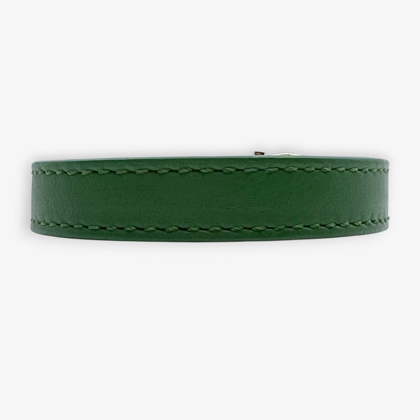 Salvatore Ferragamo Green Leather Cuff Bracelet