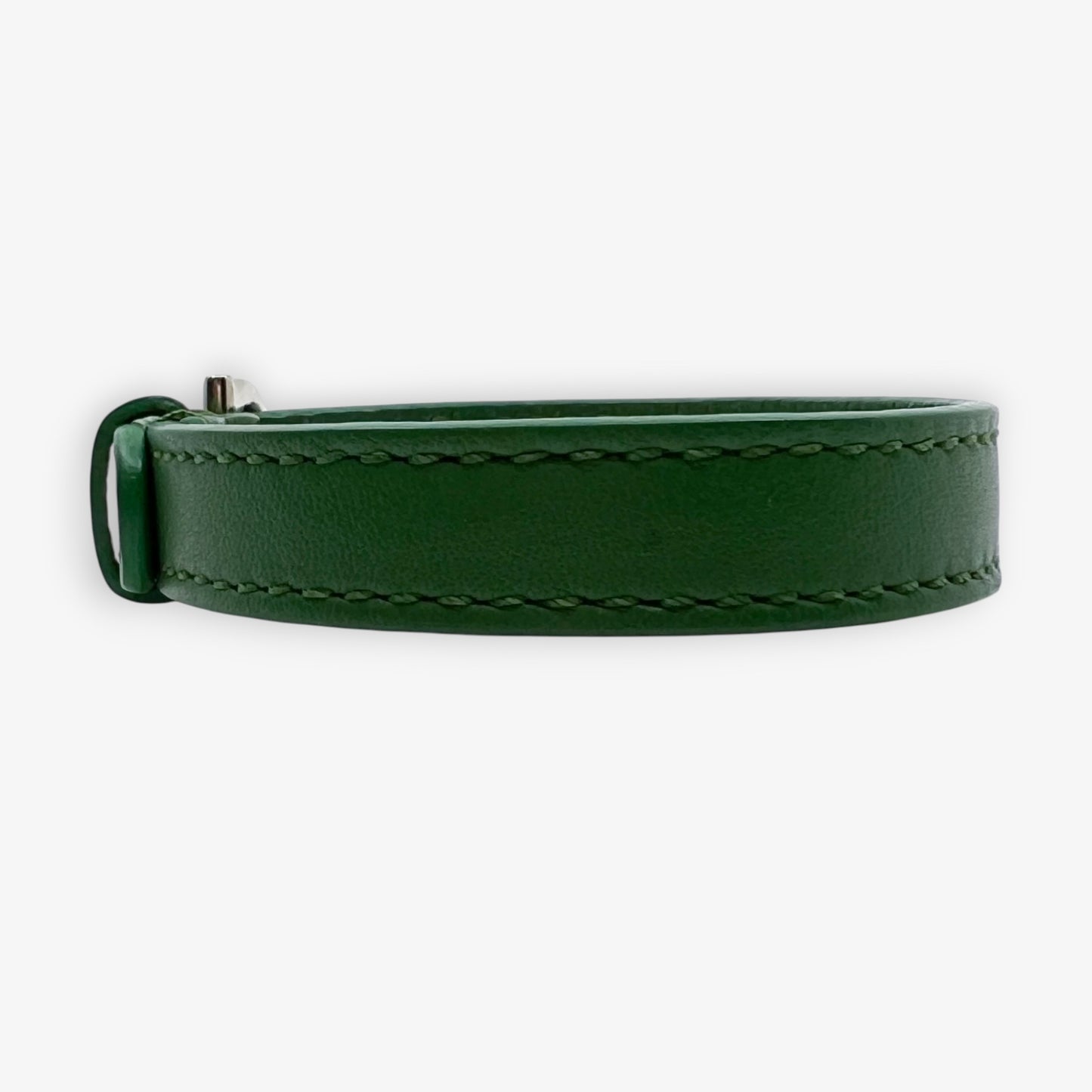 Salvatore Ferragamo Green Leather Cuff Bracelet