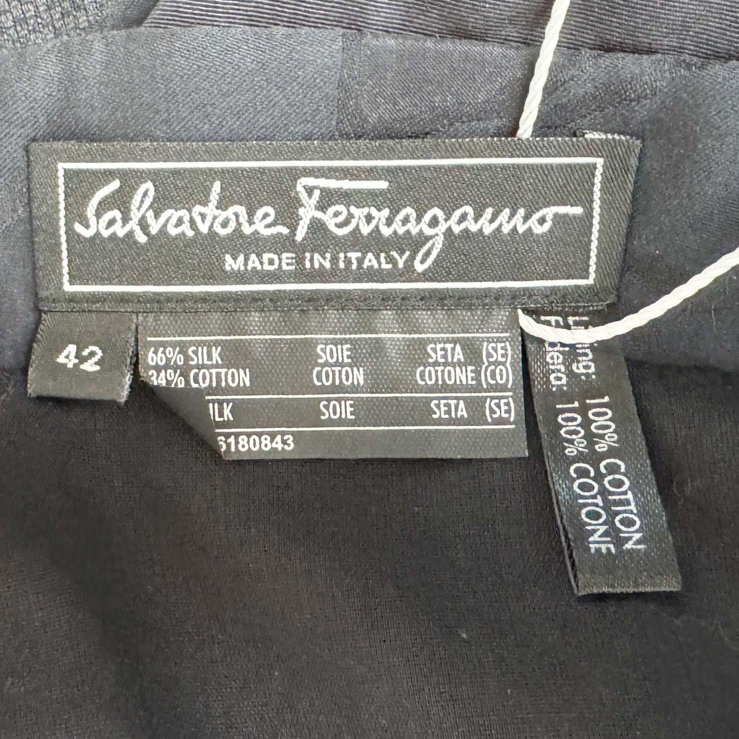 Salvatore Ferragamo Navy Blue Jacquard Sleeveless Dress IT42 ~ AU10