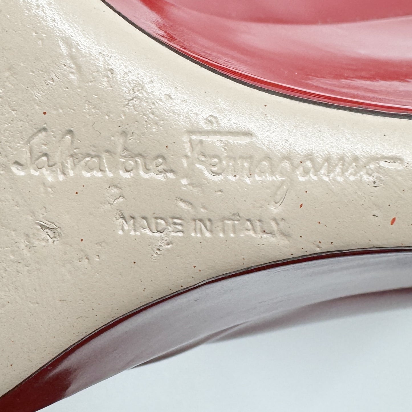 Salvatore Ferragamo Red Patent Leather Wedge Shoes EU41 ~ AU10.5 M