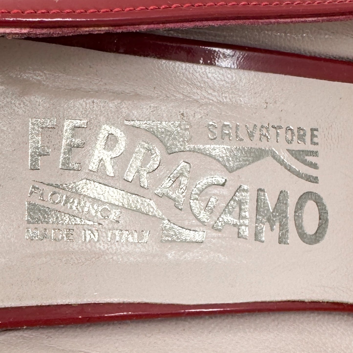 Salvatore Ferragamo Red Patent Leather Wedge Shoes EU41 ~ AU10.5 M