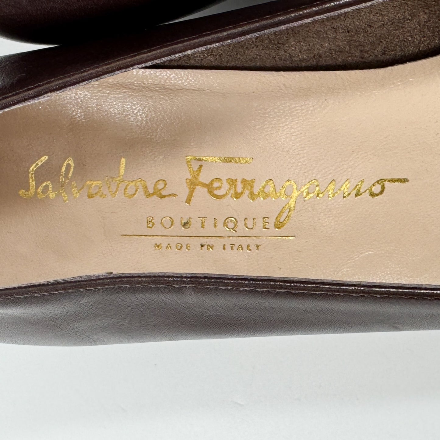Salvatore Ferragamo Vintage Brown Leather Vara Bow Shoes AU7.5 ~ EU38