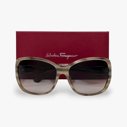 Salvatore Ferragamo Beige Brown Sunglasses [SF657SL] [NEW]