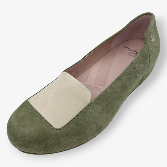 Stephen Jones + Fitflop Green & Cream Suede Slip On Shoes EU41 ~ AU10