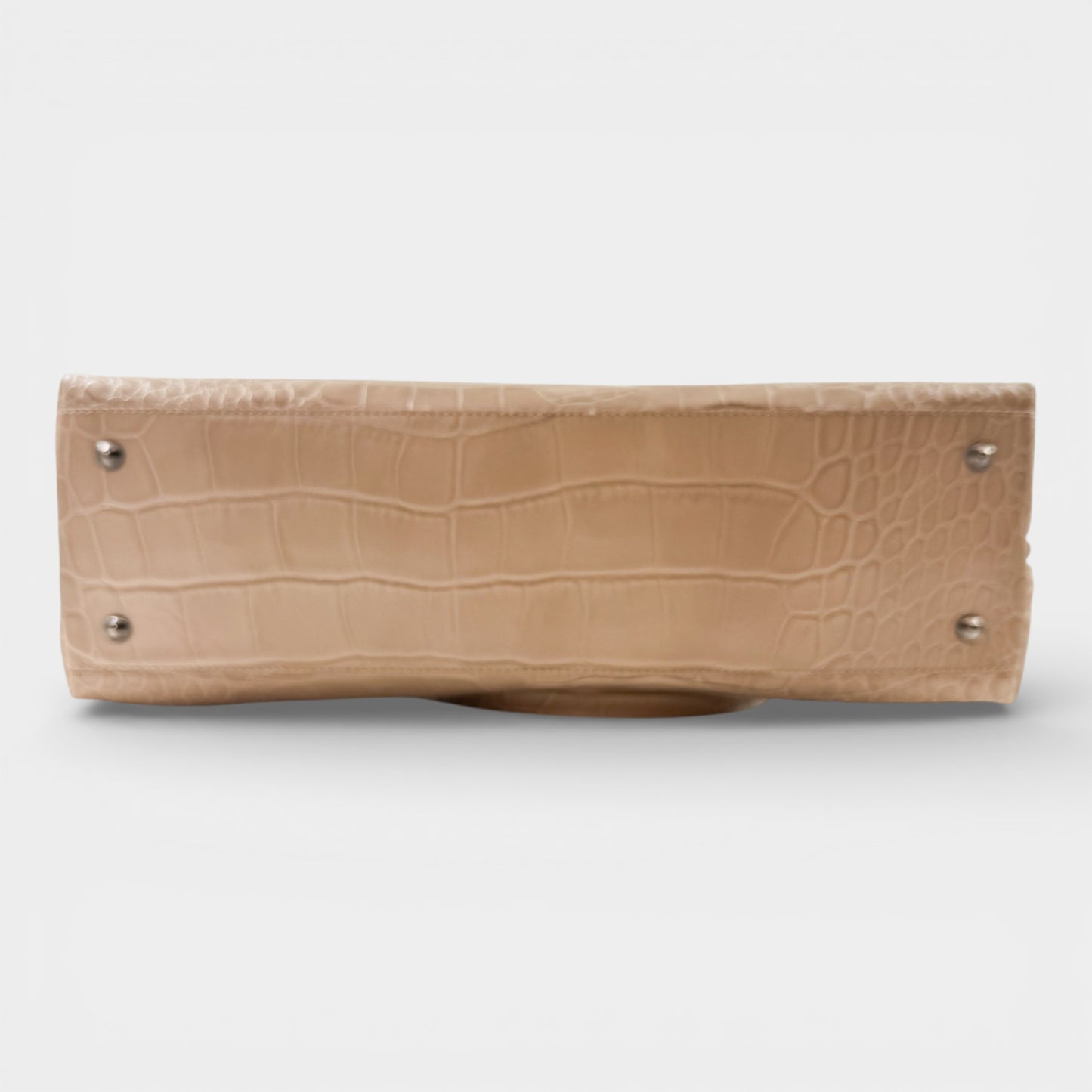 Furla Vintage Blush Pink Embossed Leather Top Handle Bag