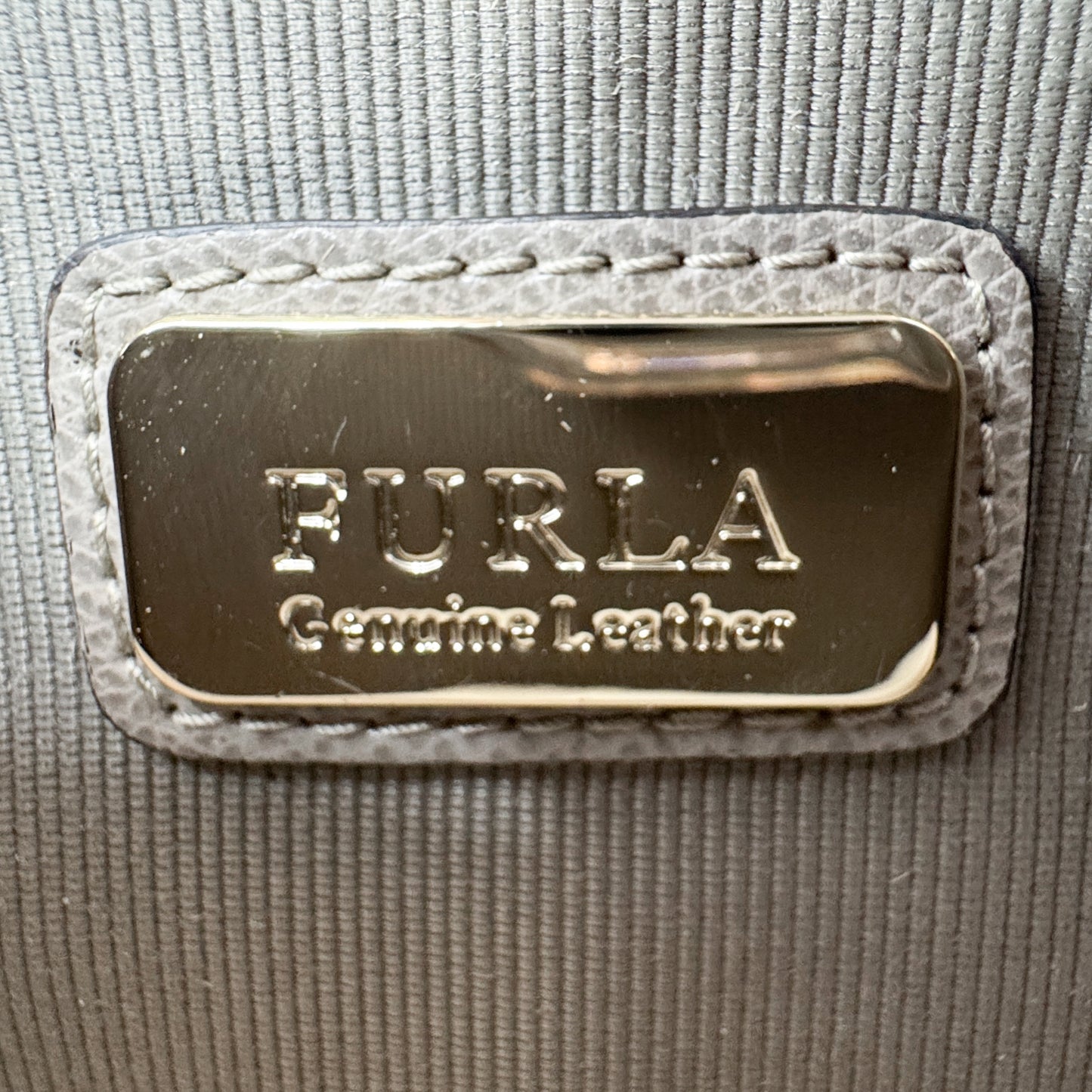 Furla Metropolis Taupe Pink Blue Floral Bees Crossbody Bag