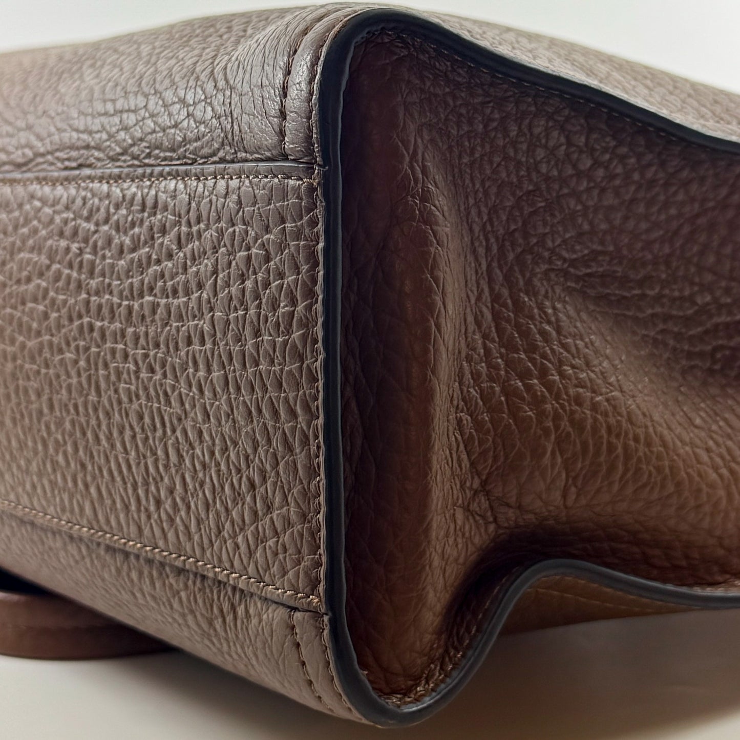 Furla Minerva Caramello Brown Pebbled Leather Tote Bag