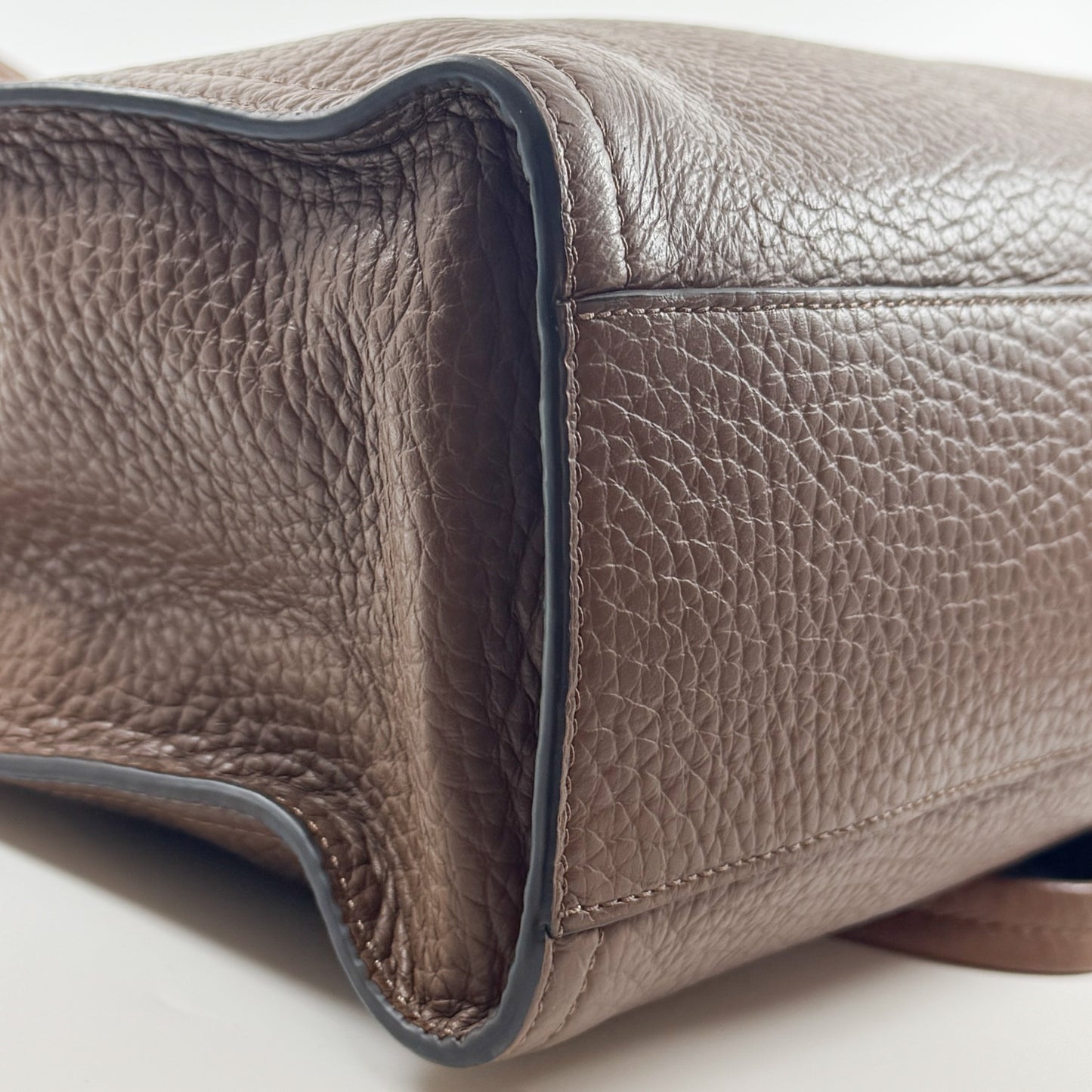 Furla Minerva Caramello Brown Pebbled Leather Tote Bag