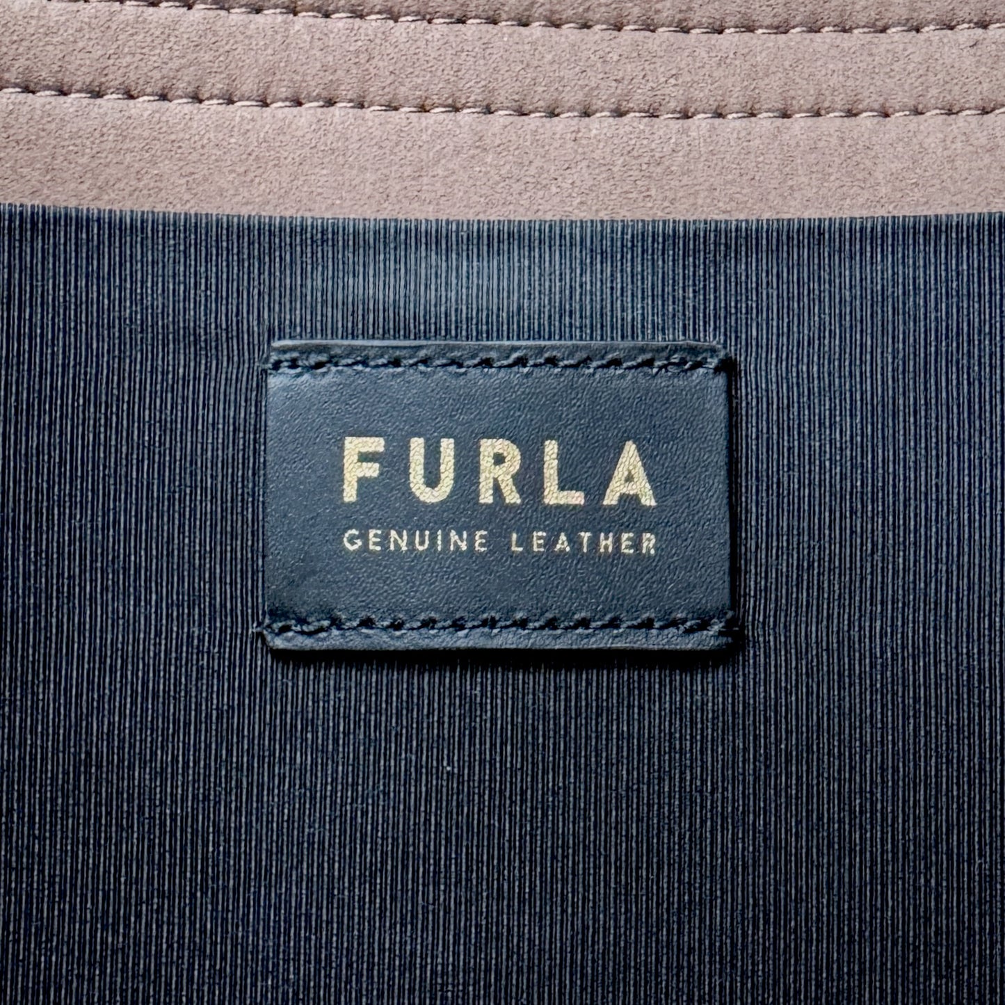 Furla Deep Red Grainy Leather Net Large Top Handle Bag
