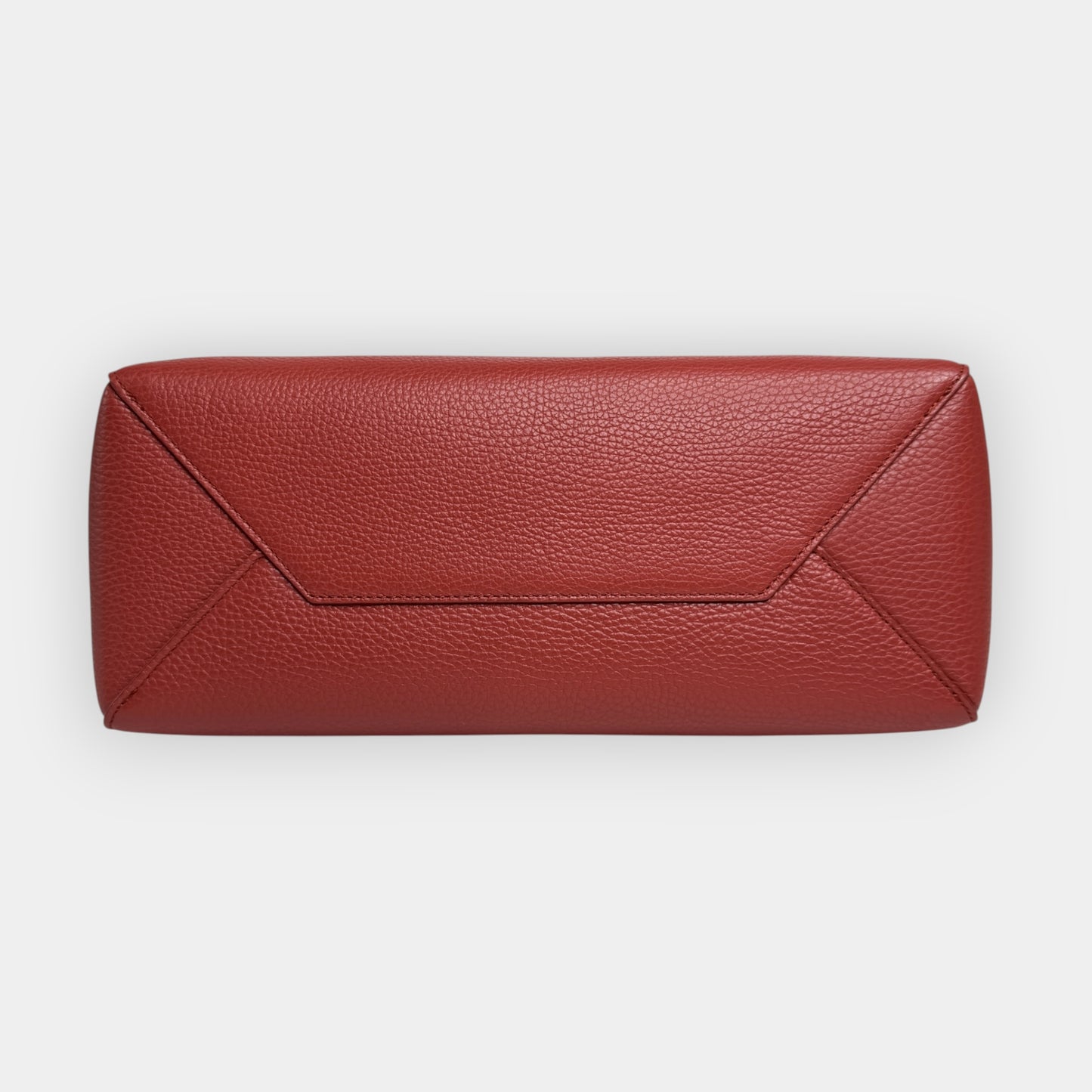 Furla Deep Red Grainy Leather Net Large Top Handle Bag