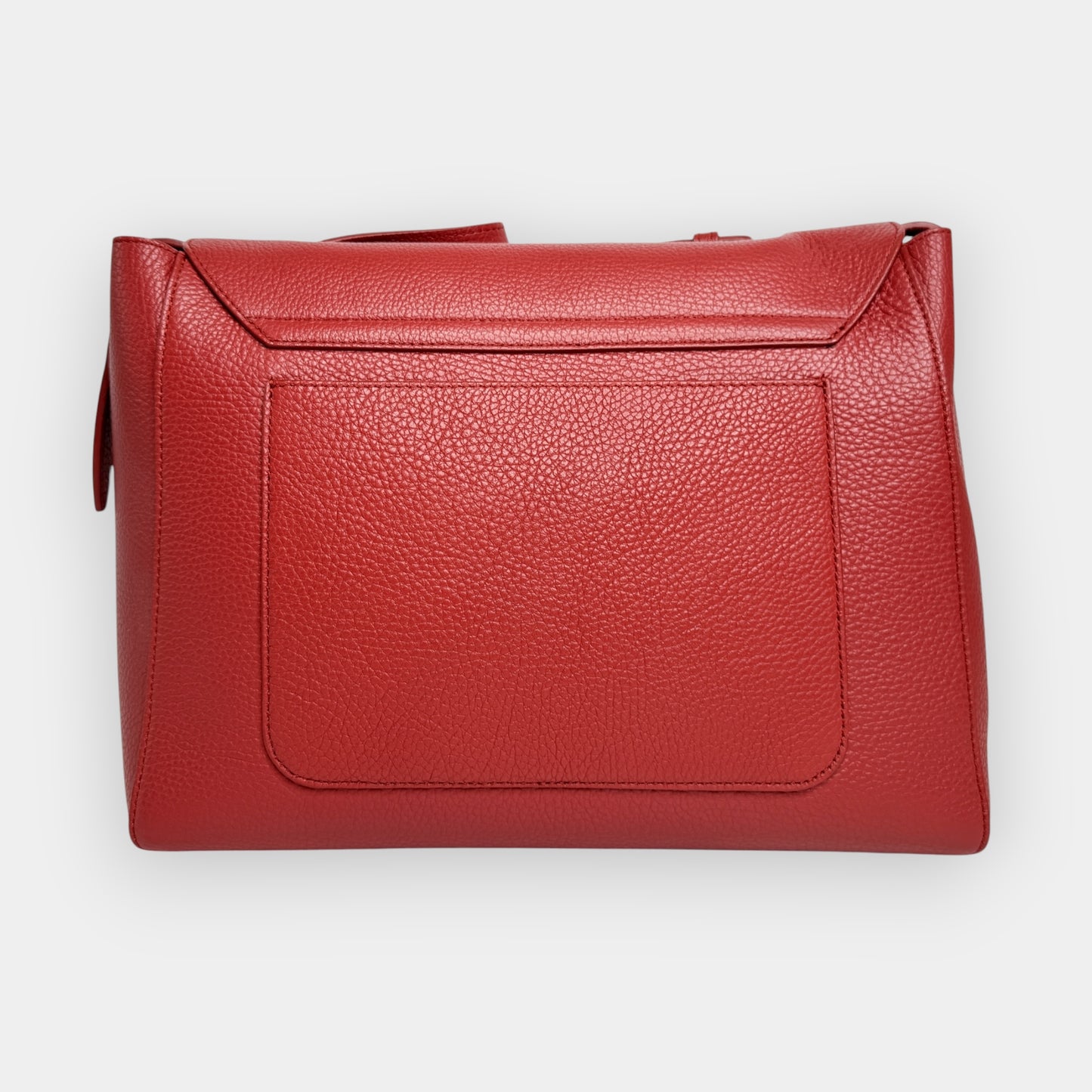 Furla Deep Red Grainy Leather Net Large Top Handle Bag