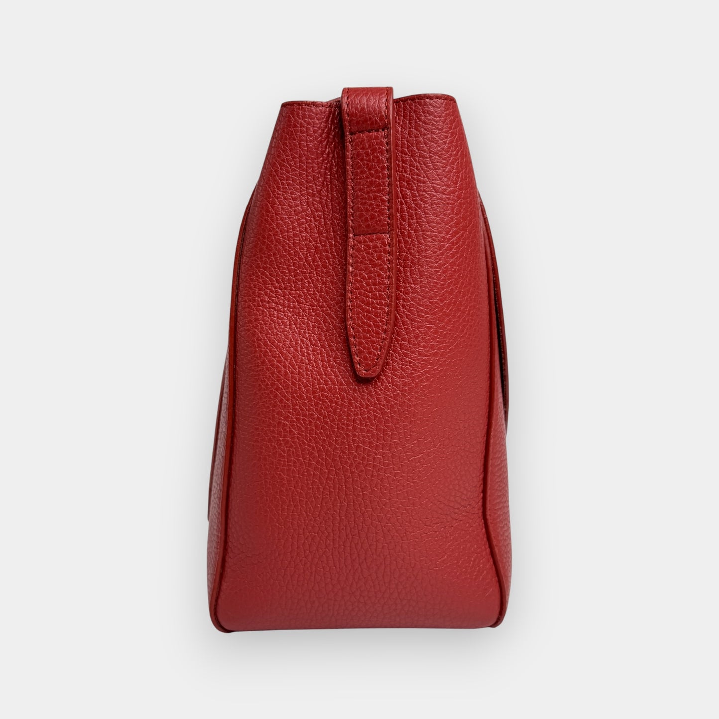 Furla Deep Red Grainy Leather Net Large Top Handle Bag