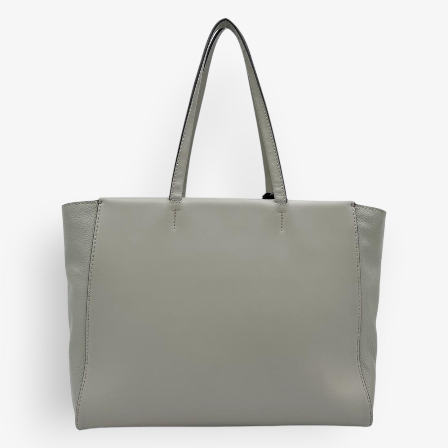 Furla Sage Green Grey Leather Tote Bag With Furla Silk Scarf