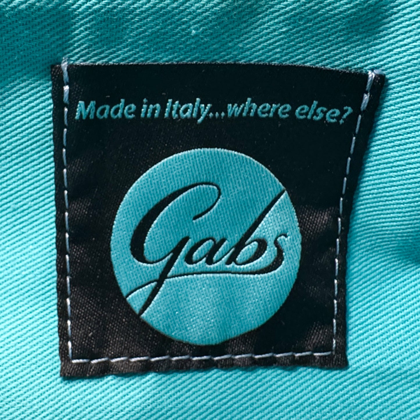 GABS Italy Black Leather & Textile Top Handle Tote Shoulder Bag