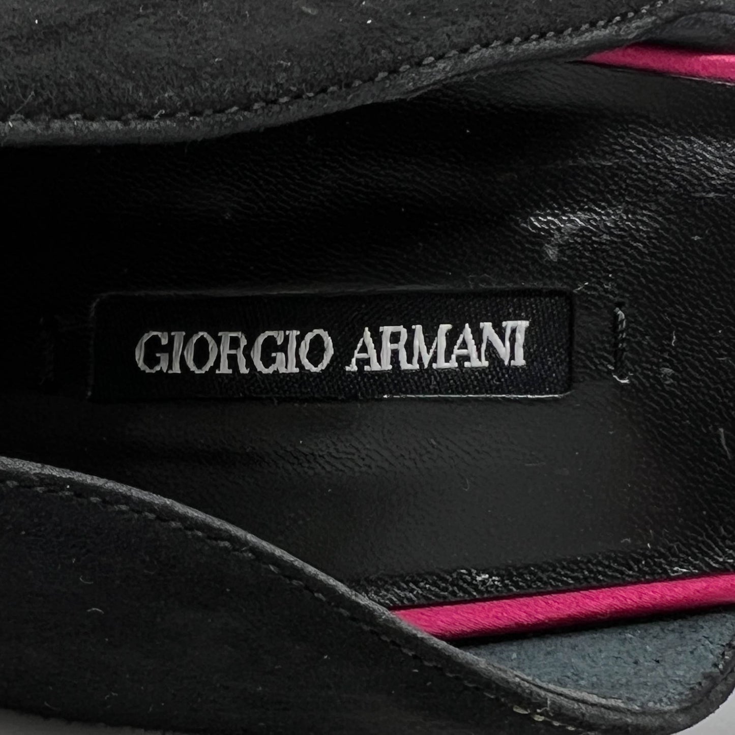 Giorgio Armani Black Suede Heeled Shoes EU38 ~ AU7