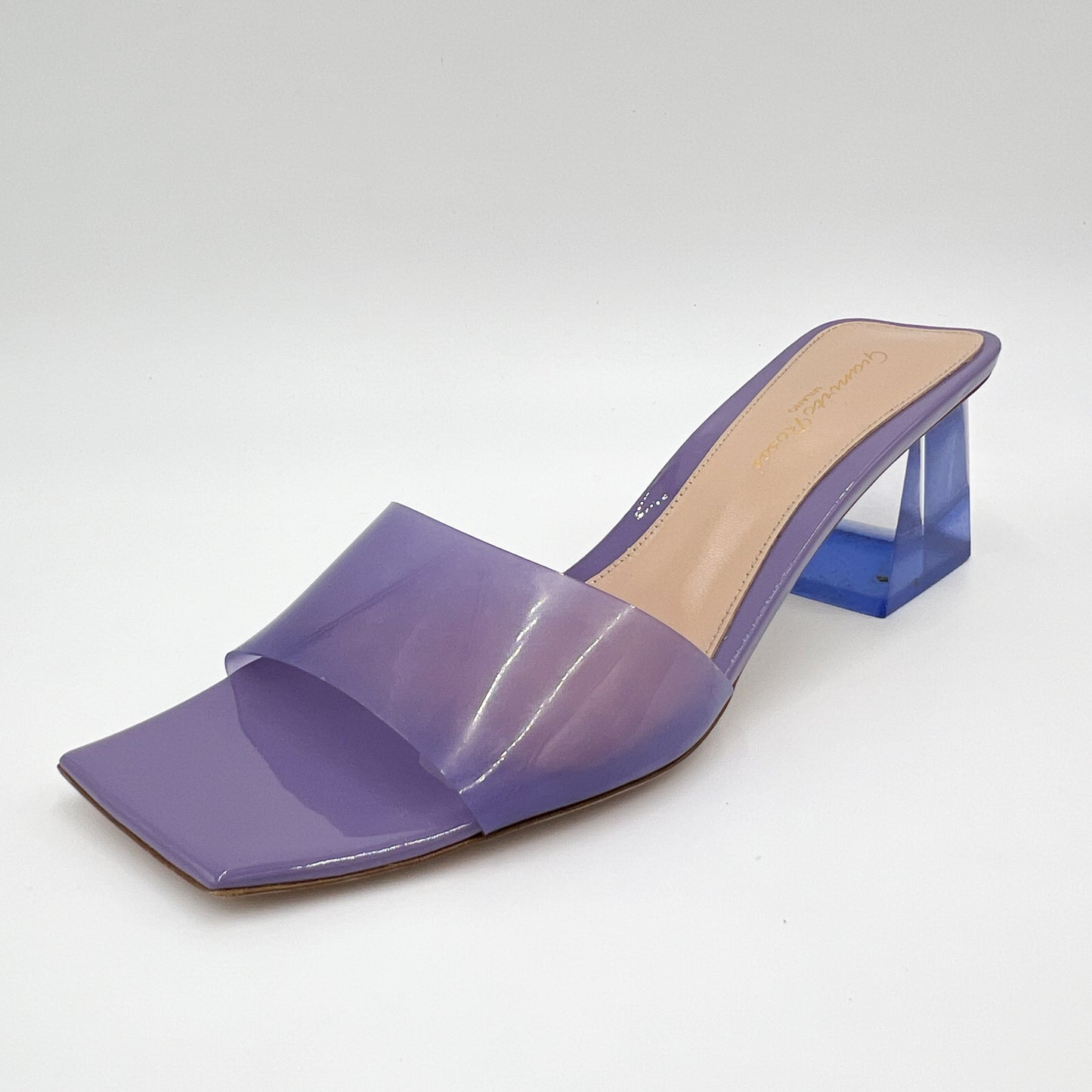 Gianvito Rossi Purple Lavender Low Heel PVC Mules Shoes EU38 ~ AU7