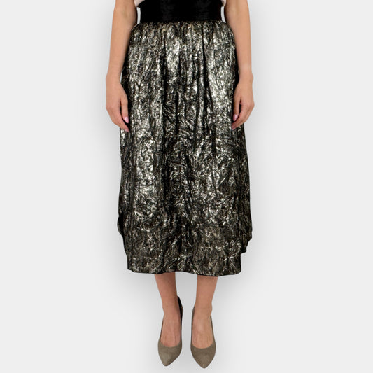 Ginger & Smart Black Metallic Long Skirt Small ~ AU8