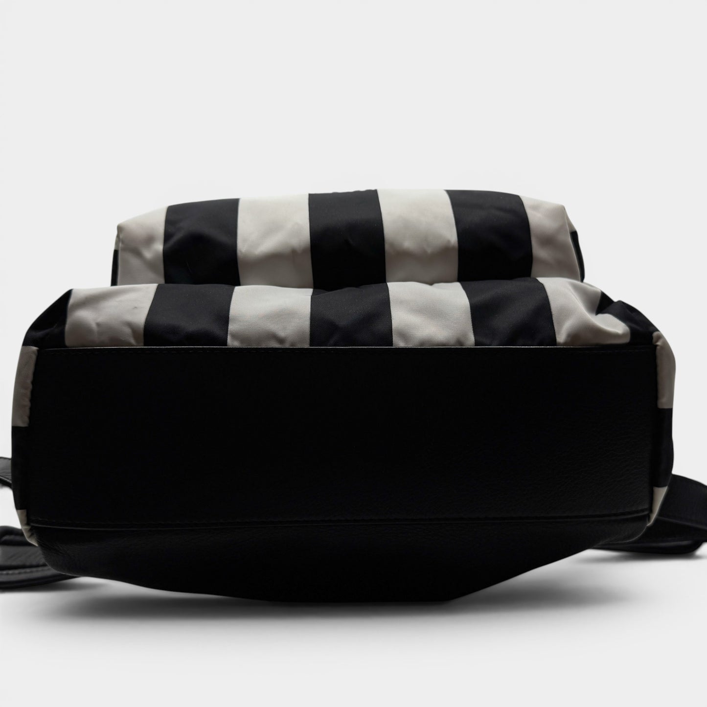 Givenchy Black & White Striped Nylon Leather Studded Backpack